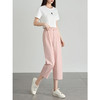 【专属特价】熙世界小个子七八分阔腿休闲裤夏季薄款梨形身材显瘦粉色香蕉裤 商品缩略图3