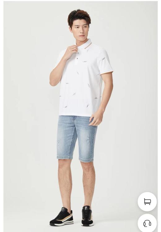 才子男装2024夏款休闲印花短袖 商品图0