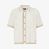 GCDS 男士字母徽标提花混纺棉质针织短袖衬衫 白色 A1CM2400KC515 商品缩略图0