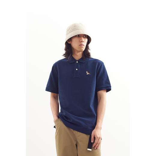 吃茶去chichaqu2024重磅短袖POLO衫复古全棉刺绣麻雀休闲百搭 商品图0