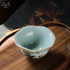 问鼎汝瓷鼎峰系列天青老款雨荷杯（鸟啼花趣） 商品缩略图1