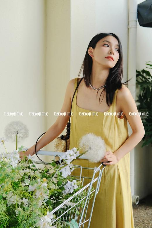 【门店同款】ENJOY夏季法式方领压褶连衣裙 157481105 商品图2