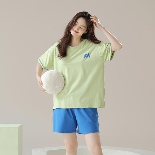 "雀说 【抗菌拉架棉】夏季情侣睡衣短袖纯棉休闲可外穿套装 4ZF-3E2800" 商品图12