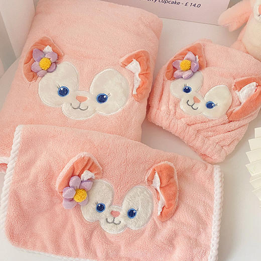 【超可爱！粉色珊瑚绒浴巾套装】珊瑚绒材质，面料柔软长效吸水，少女心爆棚！柔软加厚擦头速干少女浴裙子吸水毛巾干发帽浴巾 商品图1