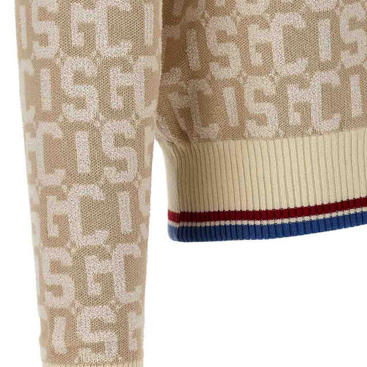 GCDS 男士字母徽标提花混纺棉质长袖针织衫 黄色 A1CM1508KB315 商品图3