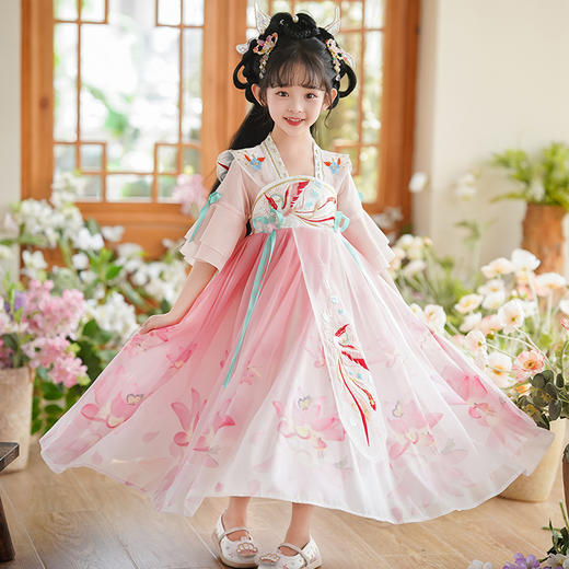 女童古装汉服超仙短袖连衣裙LS-26P313DX 商品图0