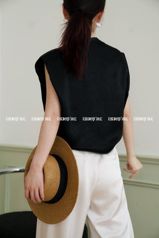 【门店同款】ENJOY夏季智性-珍珠扣腰带直筒裤 158146499 商品图11