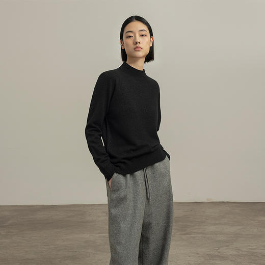 322工房针无缝一体平纹工艺羊毛金银丝针织高领打底衫B225 商品图0