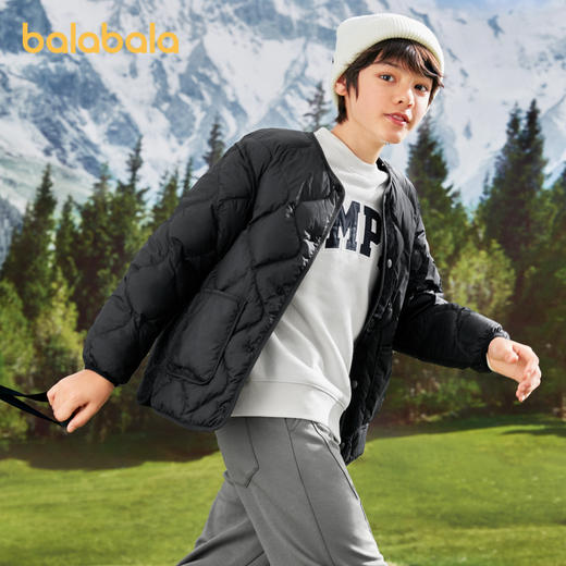 巴拉巴拉童装男童羽绒服秋冬季女小童中大童V领时尚保暖百搭外套 商品图2