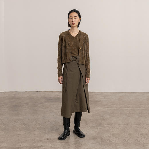 322工房新意短毛绒女士圈圈纱羊毛破洞开衫秋冬镂空长袖上衣B124 商品图3