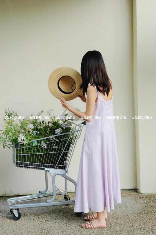 【门店同款】ENJOY夏季法式方领压褶连衣裙 157481105 商品图1