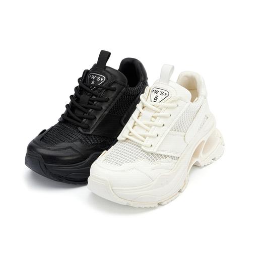 westory2024春季新款休闲厚底镂空气垫底超轻圆头百搭老爹鞋S24AM57041 商品图0