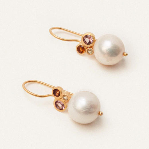 订购10周到｜Carousel Jewels-Bubble-碧玺 珍珠 耳环［英国设计师］ 商品图1