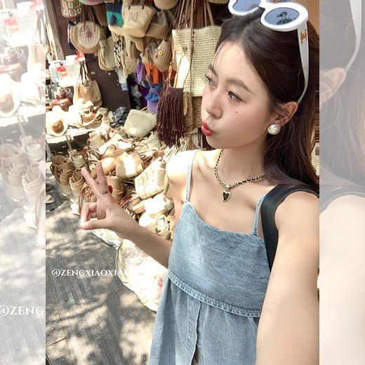 <曾小咸推荐>【夏日冰果】牛仔吊带上衣 商品图2