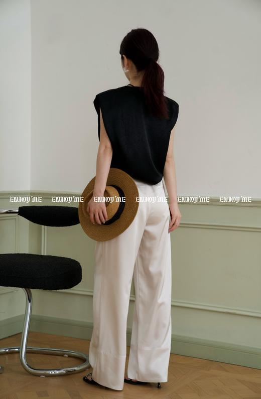 【门店同款】ENJOY夏季智性-珍珠扣腰带直筒裤 158146499 商品图8
