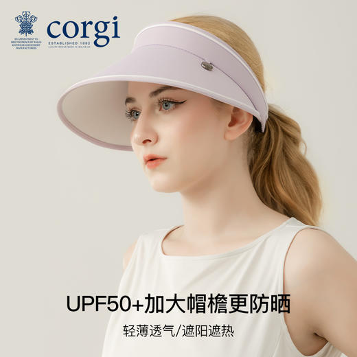 CORGI防晒帽英国进口大檐纯色休闲旅行防紫外线空顶柯基遮阳帽女 商品图2