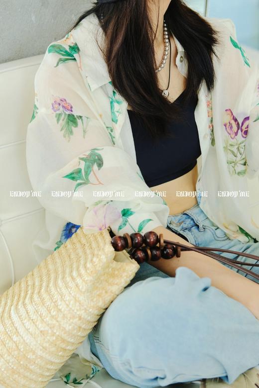 【门店同款】ENJOY夏季蝴蝶结皮牌冰柔直筒裤 157944624 商品图7