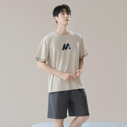 "雀说 【抗菌拉架棉】夏季情侣睡衣短袖纯棉休闲可外穿套装 4ZF-3E2800" 商品图5