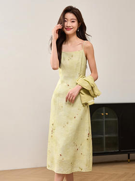 【专属特价】熙世界国风连衣裙套装夏季新中式旗袍上衣吊带裙子两件套裙送考