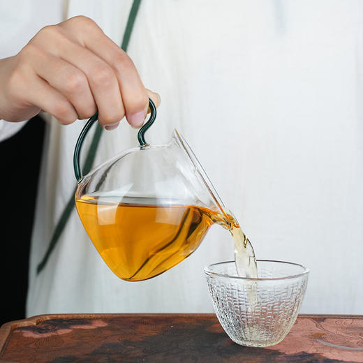 禾器晶彩·美满茶海/墨绿 小容量公杯玻璃分茶器耐热公道杯高硼硅茶具 商品图1