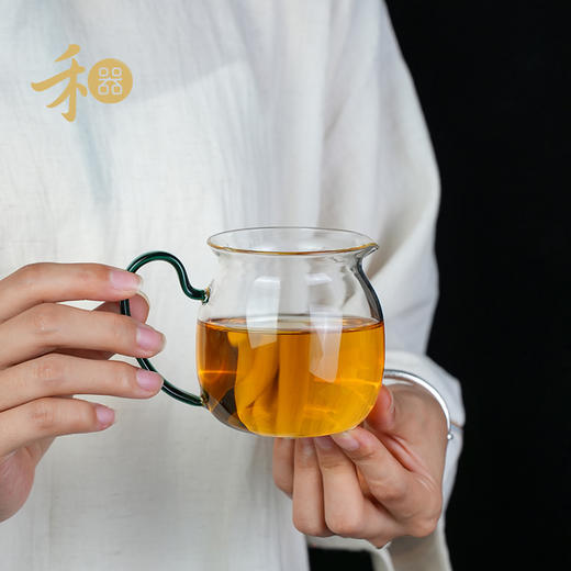 禾器晶彩·美满茶海/墨绿 小容量公杯玻璃分茶器耐热公道杯高硼硅茶具 商品图2