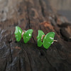 【天然正品】天然苹果绿蝴蝶造型和田玉碧玉AU750精品玫瑰金镶钻耳钉10.2*11.7*15.2MM（皆取最大值）040124XY02特价 商品缩略图3
