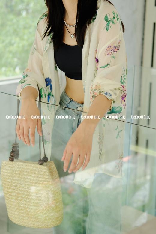 【门店同款】ENJOY夏季蝴蝶结皮牌冰柔直筒裤 157944624 商品图2