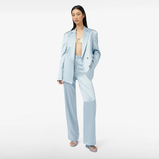 GCDS 女士超大号缎面西装外套 蓝色 A1CW0801TA370 商品图3