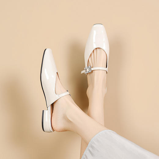 品质好货 | Safiya/索菲娅2024夏时尚气质低跟水钻方头拖鞋穆勒拖 SF42110708 商品图12