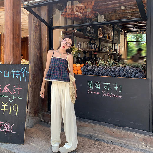 <曾小咸推荐>微信粉丝秒杀专场 仅此今天 活动结束下架【心动棋盘格】格子吊带 日常129.99 立减80 秒杀49.99！！ 商品图4