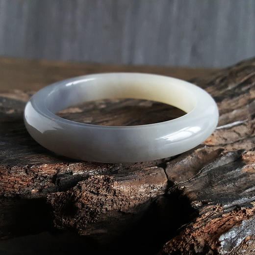 【天然正品】天然精品无杂裂烟青玉和田玉55.5号手镯55.5MM 260424XY27+ 商品图3