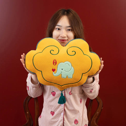 【新国风❗️国潮如意祥云抱枕】将如意装点入家，亲肤柔软玉兔绒，中国风女生侧睡觉夹腿靠枕长条腰靠沙发平安靠垫 商品图3