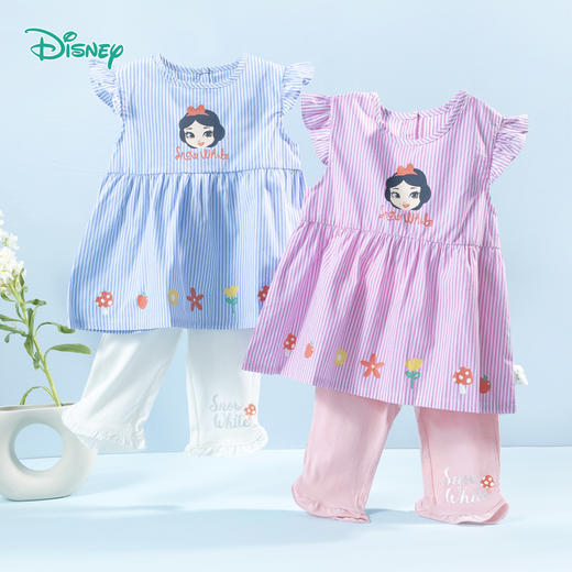 迪士尼童装女童套装白雪公主套头套装小飞袖上衣打底裤2件套212T1252 商品图6