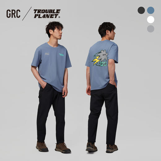 GRC桀骜无尽新款麻烦星球联名系列纯棉休闲透气反光T恤短袖男女款 商品图4