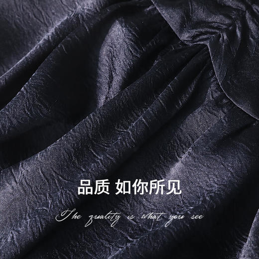 COCOBELLA老钱风褶皱缎面吊带连衣裙女设计感抽褶长裙FR3028B 商品图4