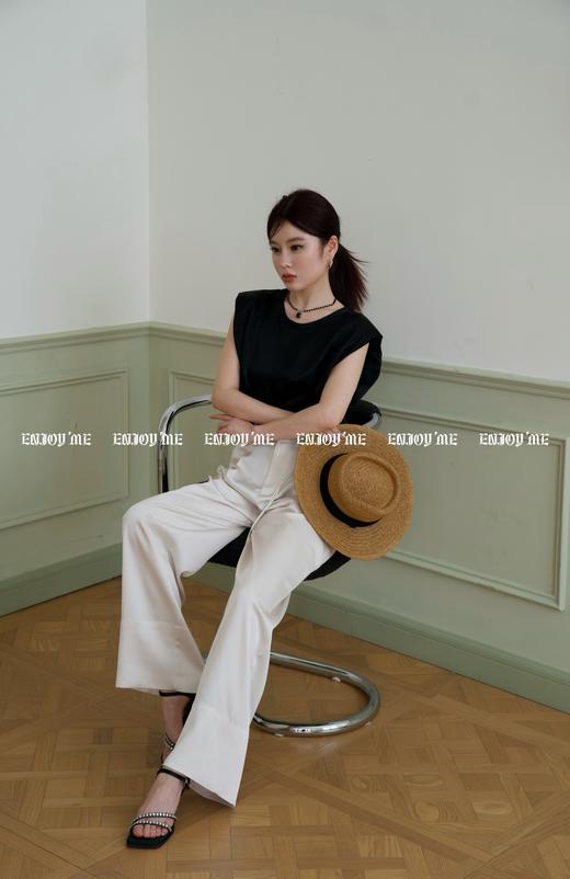 【门店同款】ENJOY夏季智性-珍珠扣腰带直筒裤 158146499 商品图13