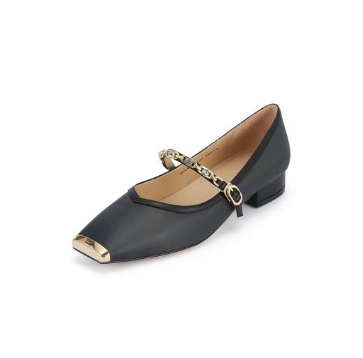 westory春季新款小低跟金属圆头优雅舒适玛丽珍单鞋W24AE56831 商品图1