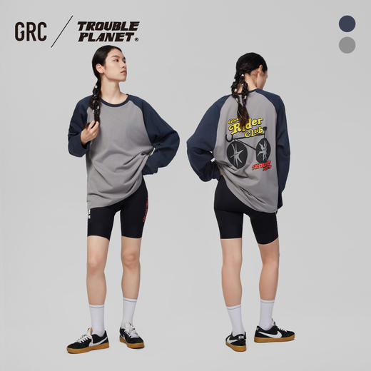 GRC桀骜无尽新款麻烦星球联名系列纯棉休闲透气反光T恤长袖男女款 商品图4