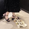 新品粗跟百褶饰扣时装凉鞋909B42587（W） 商品缩略图3