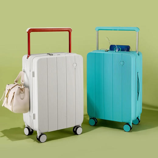 自然醒中置宽拉杆行李箱女新款小型轻便旅行皮箱20寸登机密码箱子男SY 商品图0