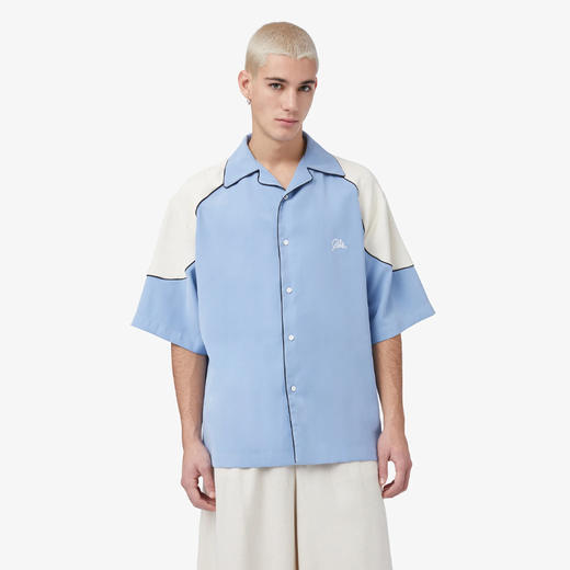 GCDS 男士字母徽标印花短袖衬衫 浅蓝色 A1CM2401TA970 商品图1