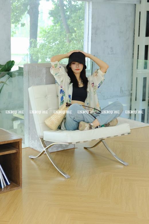 【门店同款】ENJOY夏季蝴蝶结皮牌冰柔直筒裤 157944624 商品图1