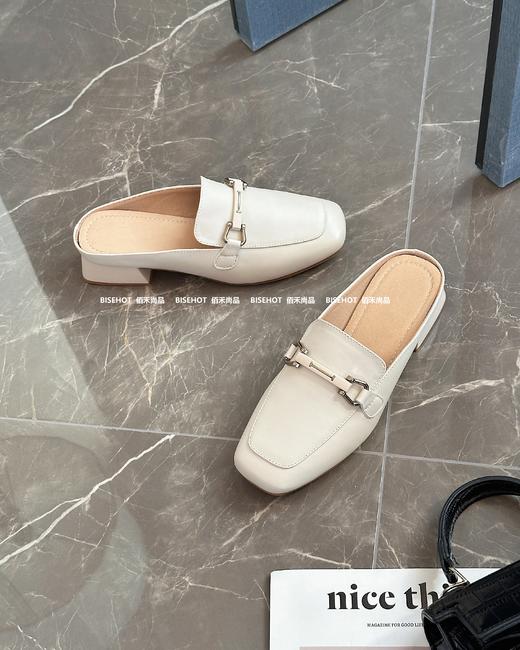 新品女士牛皮粗跟包头女拖鞋947B42526（W） 商品图5