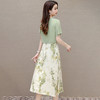 短袖印花假两件拼结高腰裙，时尚气质中长款雪纺裙QYM-LRX-ZY88326-Y 商品缩略图2