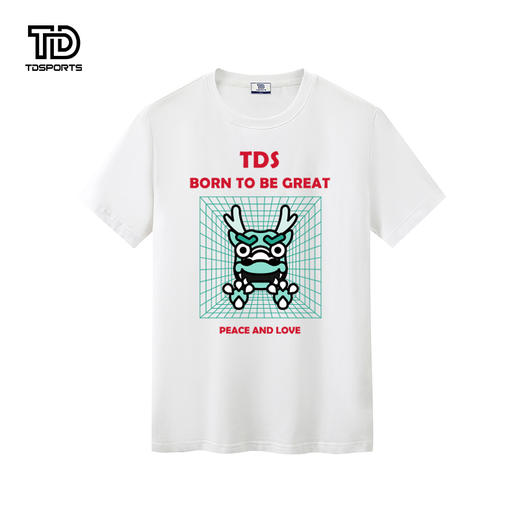 tdsports唐代运动潮牌国潮风龙年龙图案印花休闲圆领短袖上衣T恤 商品图2