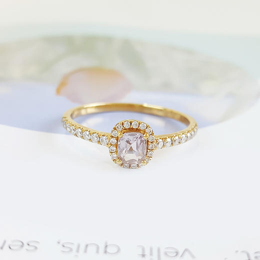 【天然正品】AU750黄金镶天然淡粉色尖晶石（健康、财富）戒指23号（戒圈可改）050224XY10+ 商品图3