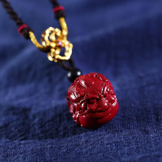 貅朱砂如意扣吊坠项链复古民族风 商品图2