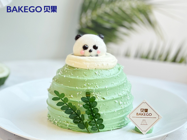 4寸《青草熊猫》儿童节蛋糕