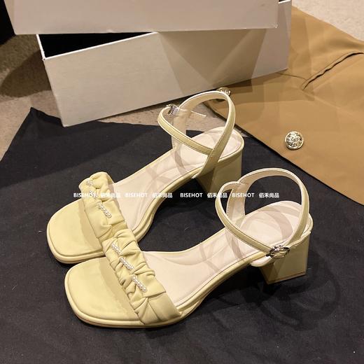 新品粗跟百褶饰扣时装凉鞋909B42587（W） 商品图7