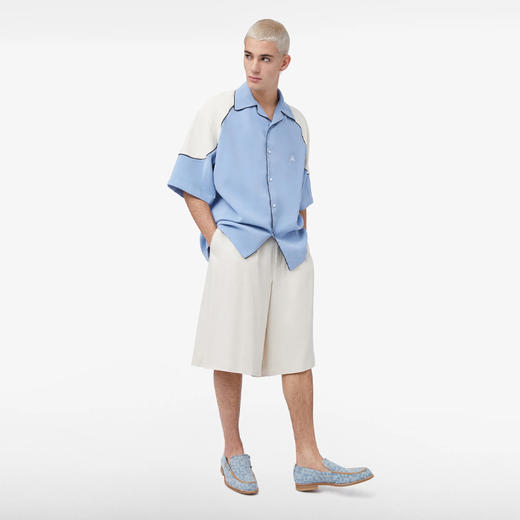 GCDS 男士字母徽标印花短袖衬衫 浅蓝色 A1CM2401TA970 商品图3